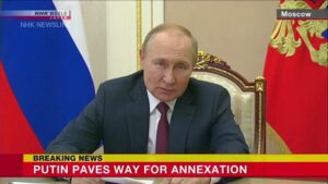【毎日1分！時事英語 from NHK World 】Putin paves way for annexation of Ukrainian territory 「プーチン ウクライナ地域の併合への道を開く」