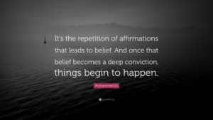 【毎日1分!名言から学ぶ英語】肯定の繰り返しが信念につながる。その信念が深い確信になったとき、物事は実現しはじめる。~ モハメド・アリ It’s the repetition of affirmations that leads to belief. And once that belief becomes a deep conviction, things begin to happen. ~ Muhammad Ali messageImage_1768890159823